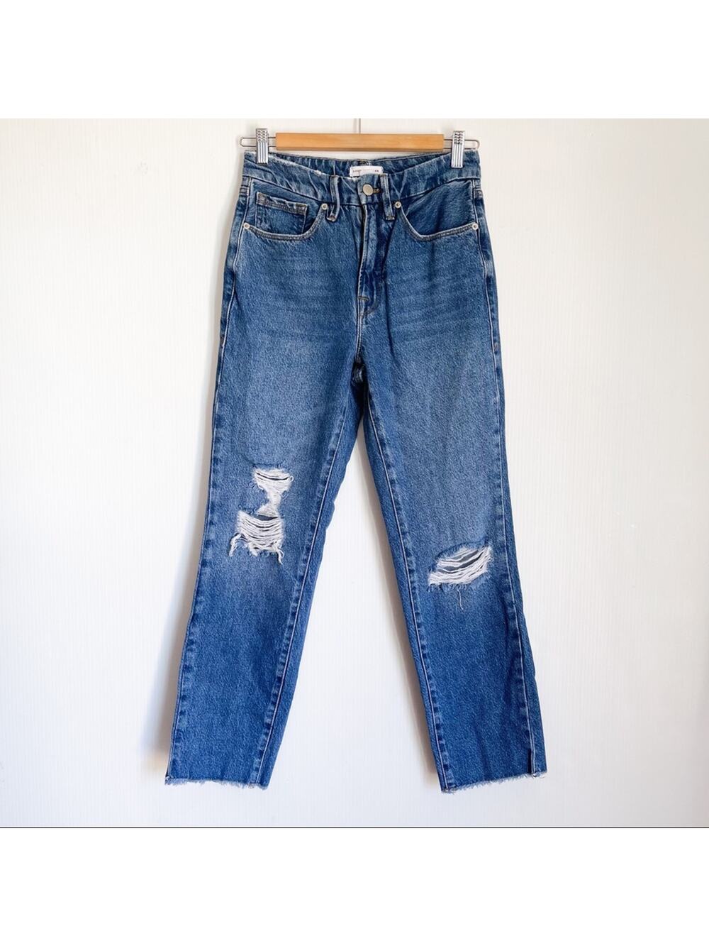 Good American | Good Vintage Distressed High Waist Frayed Jeans